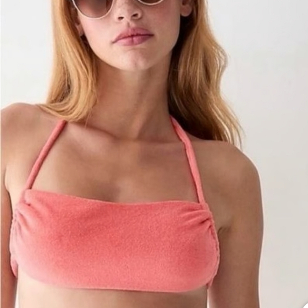 *NWT* J.Crew Terry Cloth Bandeau Bikini Swim Top
